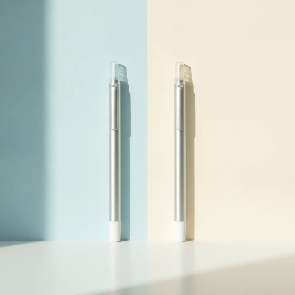 Conceptual illustration of two injectable diabetes medications compared side by side